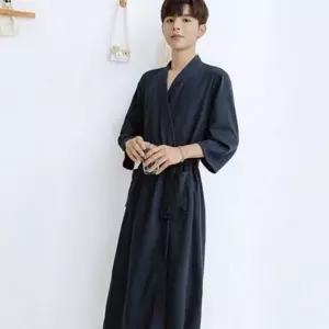 부드러운 남녀공용 가운 와플 남녀공용 목욕 가운 커플 여름