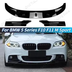 BMW 호환 5 시리즈 F10 F11 M 스포츠 535i 528i M550d 2010- 자동차 앞 범퍼 립 스플리터 디퓨저 바디 키트