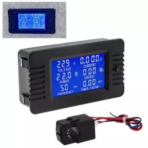 LCD 스크린 커넥터 전류 전압 암페어 에너지 계량기 모니터 전기 멀티 전류계 AC 80-260V 100A 6 in 1