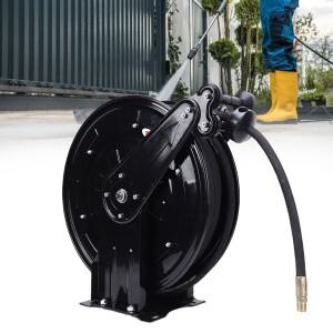 압력 세척기 호스 릴 2암 3/8인치x49.21피트 자동 감김식 헤비 듀티 와이어 4000PSI)