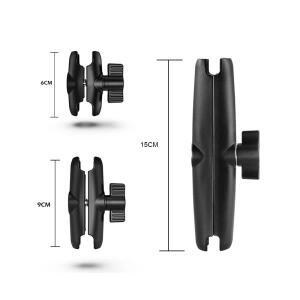 알루미늄 더블 소켓 암 25mm/1인치 볼 헤드 홀더 Go프로 자전거 바이크 오토바이 카메라 확장 암용 마운트