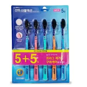 구취플라그 제거 혀클리너 라운딩 일반모 칫솔 10개입