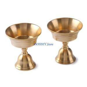 367A 버터 기름 램프 홀더 컵 캔들 스탠드 황동 촛대 봉헌 Tealight 불교 제단 용품