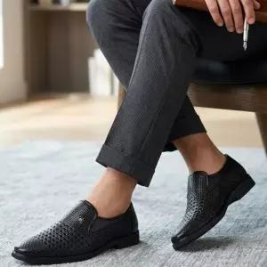 [딕슈]딕슈 남성 소가죽 펀칭 슬립온 로퍼 4cm LFMS499