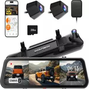 WOLFBOX G900 트라이프로 범퍼 버전 3채널 4K 미러 대시캠 8MP 스타비스 2 IMX678 나이트 비전