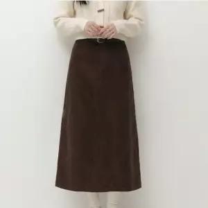 셀럽하우스 기모 가을 겨울 골덴 A라인 롱스커트 코듀로이 롱치마