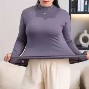 셀럽하우스 빅사이즈 스판 반목 반폴라 이너 슬림 티셔츠