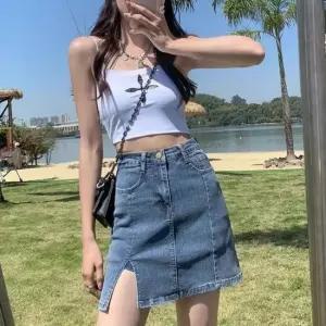 셀럽하우스 스커트 이너 청치마 속바지 짧은 옆트임 미니 데님