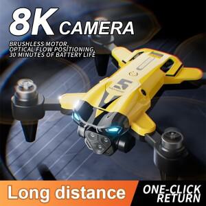 M5 프로페셔널 미니 RC 쿼드콥터 접이식 초보자용 드론 트리플 카메라 브러시리스 모터 광학 흐름 위치 지