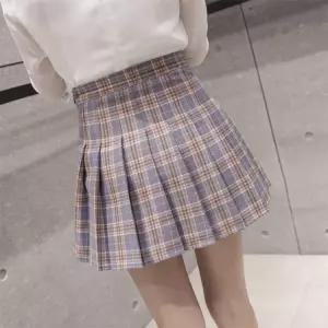 여성 빅 사이즈 체크 플리츠스커트 테니스스커트