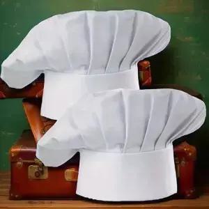 2pcs 성인 요리사 모자 팩 케이터링 학교 대학 레스토랑에 적합한 주방 요리를위한 조정 가능한 탄성