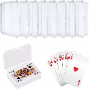 IOKUKI 8개 빈 카드 케이스 은행/비즈니스/게임/PTCG 투명 플라스틱 보관함 홀더는 Uno용이 아닙니다