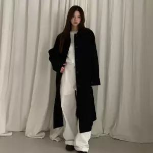 코드그라피 우먼 울 발마칸 코트 블랙