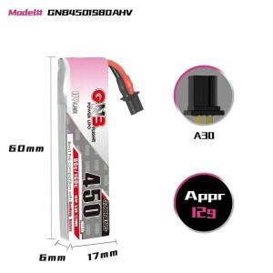 GAONENG GNB 1S 450mAh 3.8V HV 80C 리포 배터리(A30 BT2.0 플러그 포함)