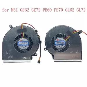 노트북 CPU 및 GPU 냉각 팬 MSI GE62 GE72 PE60 PE70 GL62 GL72 호환 부품 번호 PAAD06015SL 3 선
