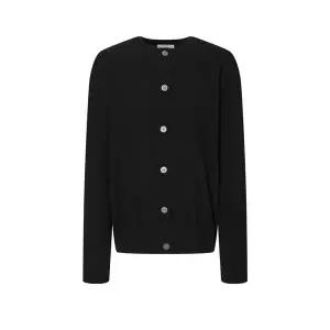 헤지스 HAZZYS 블랙 가을 면 가디건 HZSW5F200BK