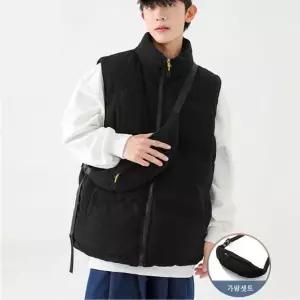 고품질 남여공용 세미 오버핏 코듀로이 캐주얼 패딩 조끼 (WD1C430)