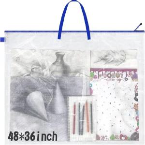 텐서 1개 36 x 48인치 아트 포트폴리오 케이스 대형 가방 폴더 포스터 보관 게시판용 손잡이 포함 파란색