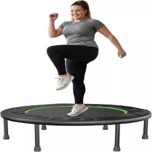 스틸라이트 40인치 접이식 미니 피트니스 트램펄린 10MM 두꺼운 번지 리바운더 330LBS 용량 조용하고