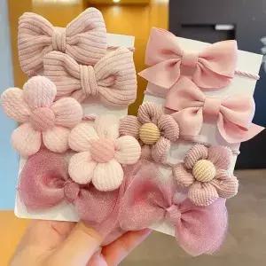 10 개/대 를위한 활 꽃 탄성 Hairbands 달콤한 헤어 넥타이 패션 머리띠 액세서리 고무 밴드