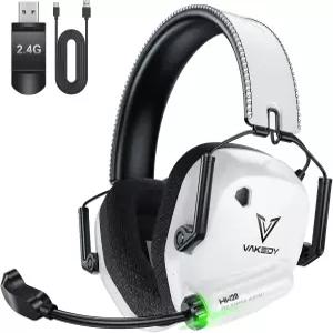 PS5 PC Mac 스위치용 베이키 무선 게이밍 헤드셋 2.4GHz 저지연 USB 동글 노이즈 캔슬링 마이크 포함