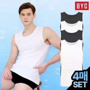 [2+2] BYC 남성 머슬핏 스포츠 나시 티셔츠 4매세트