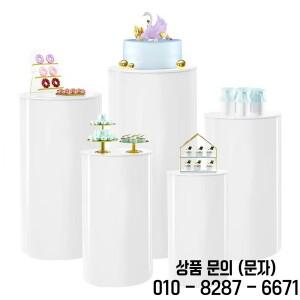 실린더형 받침대 화이트 케이크 플린스 배경 장식 파티 웨딩 휴일 생일 스탠드