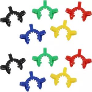 AYLIFU 10PCS 랩 켁 클립 유리 표준 원뿔형 인터페이스 14mm 플라스틱 조인트 혼합 색상