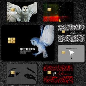 암막포스터 밴드 Deftones 음악 앨범 필름 스킨 커버 신용 카드 스티커 4PCS 직불 전면 장식 은행 버스 패스 방수