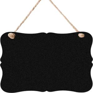 1Pcs 나무 양면 칠판 표지판 9x6.7인치 매달린 끈 다용도로 지울 수 있는 홈 파티 웨딩 데코 등을 위한