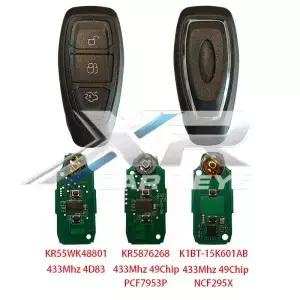 KR55WK4880 KBT5K60AB 포드 쿠가 피에스타 포커스 그랜드 CMax용 스마트 리모컨 자동차 키 433Mhz 4D83