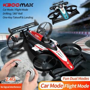 K300 MAX 레이싱카 육상-공중 겸용 2.4G RC 장난감 2-in-1 디자인 ° 롤링 리모컨 쿼드콥터 드론 어린이 성