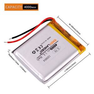 JST2.0 2P 3.7V 4000mAh 125054 리튬 폴리머 LiPo 충전식 배터리