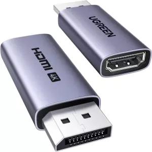 UGREEN 2 팩 액티브 4K@60Hz 디스플레이포트-HDMI 어댑터 단방향 DP 1.2 PC-HDMI 2.0 남녀 HDCP 2.2 비디오