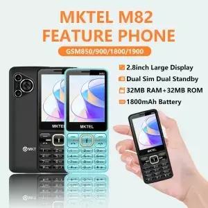 MKTEL M82 피처폰 대형 키패드 28인치 듀얼심 800mAh 블루투스 MP3 카메라 미니폰