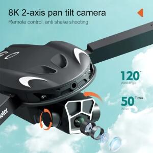 2026 V166 드론 8K 듀얼 카메라 광학 포지셔닝 접이식 와이파이 FPV 브러시리스 RC 쿼드콥터 장난감