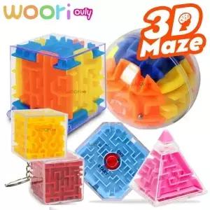 13Pcs 3D 미로 큐브 투명 매직 퍼즐 속도 스트레스 볼 게임 교육