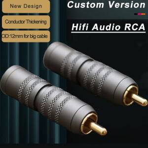 수RCA 플러그 황동 쉘 XSSH DIY HIFI 오디오 비디오 증폭기  금도금 커넥터 잭  대형 신호 케이블용  12mm