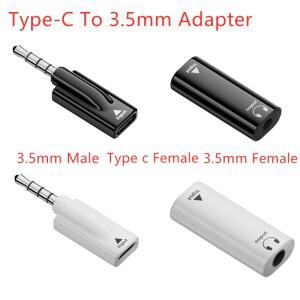 헤드폰 폰 연결 USB 타입-C 여성형에서 3.5mm 플러그 남성형 및 오디오 어댑터 CD 플레이어 자동차 AUX 삼