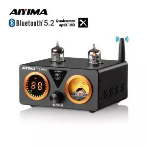 AIYIMA T9 프로 하이파이 블루투스 튜브 VU 계량기 스테레오 파워 USB DAC COAX OPT 홈 오디오 100W x 2