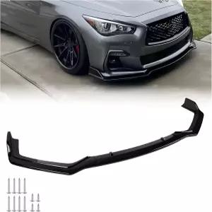20182025 인피니티 Q50 Q50L 스포츠 프론트 범퍼 립 글로스 블랙 ABS 에어 스플리터 친 바디 키트 OEM