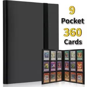 9포켓 트레이딩 카드 앨범 디스플레이 바인더 360 사이드 로딩 홀더가 있는 TCG 유희왕 MTG 게임 카드북용