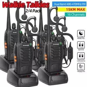 2/4개입 바오펑 BF888S V2 워키토키 듀얼 밴드 휴대용 장거리 UHF 400470MHz USB 햄 무전기 사냥용