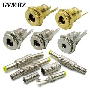 5피스 DC-099 5.5x2.1mm/5.5mm x 2.5mm 금속 DC 전원 수 플러그 잭 커넥터(스프링 옐로우 헤드 포함)