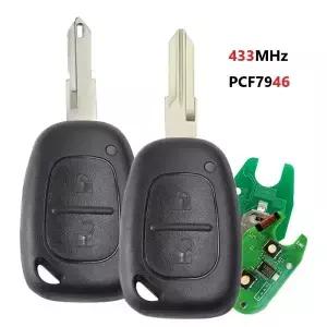 2버튼 433MHz PCF7946 리모컨 자동차 키 (르노 캉구 마스터 트래픽 모바노 비바로 프리마스타 인터스타