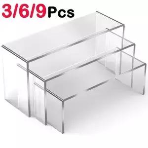 3/6/9/2Pcs 릴 디스플레이 스탠드 인형 쥬얼리 장식 Organzier에 대 한 다기능 투명 미니 모델 스토리지 랙
