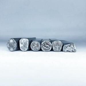 보석 스탬프  팔찌  반지  각인 다이  길상한 동물 패턴  스틸 금 제작 도구
