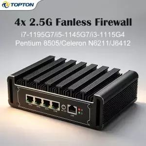 최고급 팬리스 방화벽 미니 PC 인텔 i7 i5 i3 8505 J642 J5005 4x i226V 25G LAN pfSense xmox OPNsense 홈