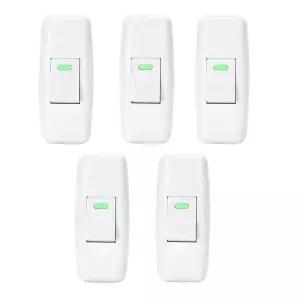 5Pcs 흰색 2핀 코드 스위치 250V 0A 데스크 램프 침대 옆 및 가정용 조명용 푸시 버튼이 있는 인라인
