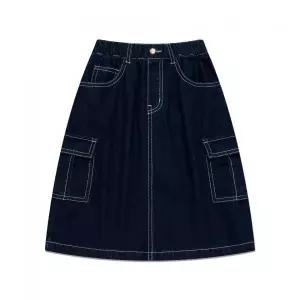 LEE KIDS 데님 미디 페인터 스커트 인디고 LK2504SR70IN 262371